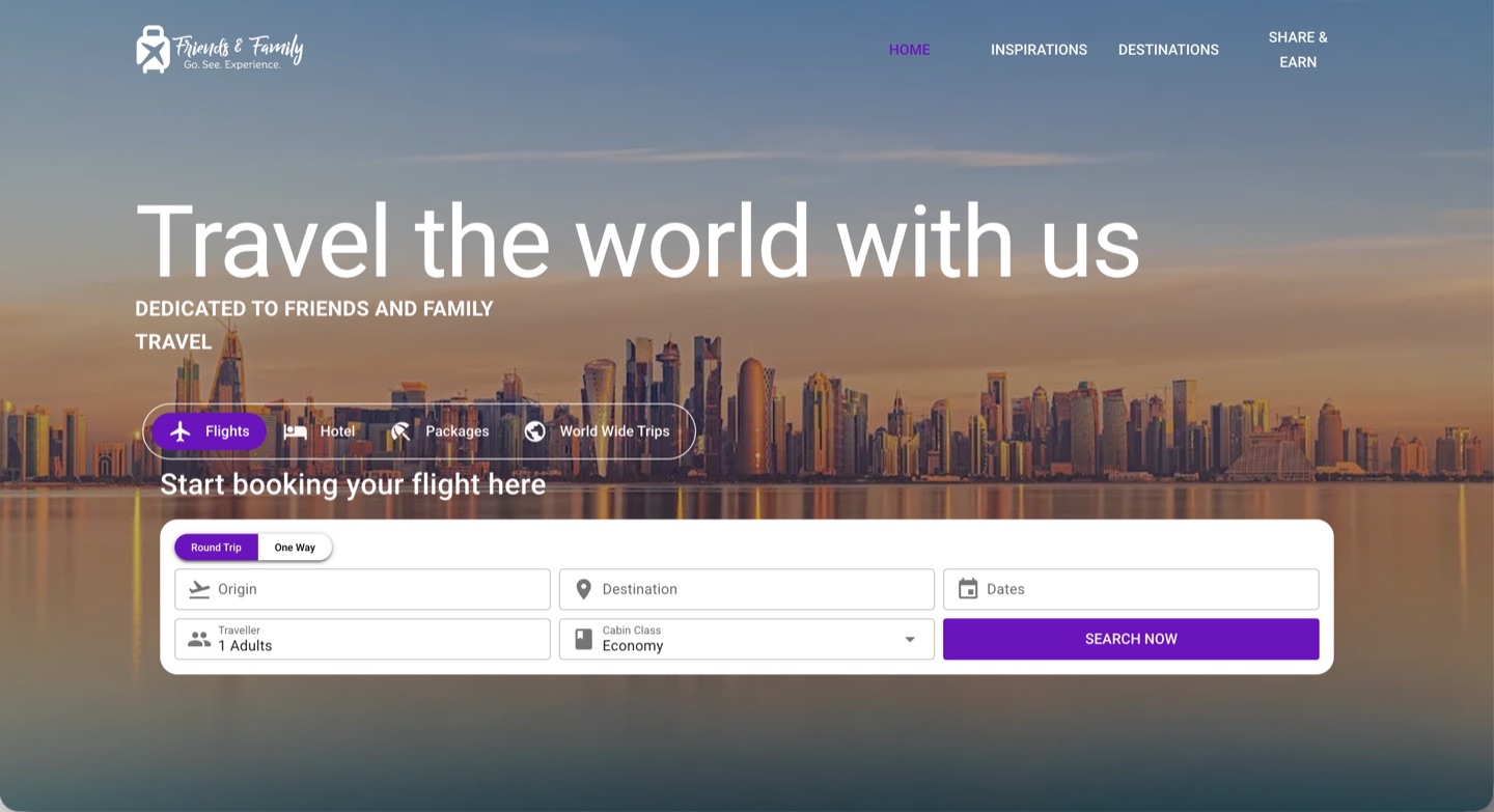 White-label travel website example